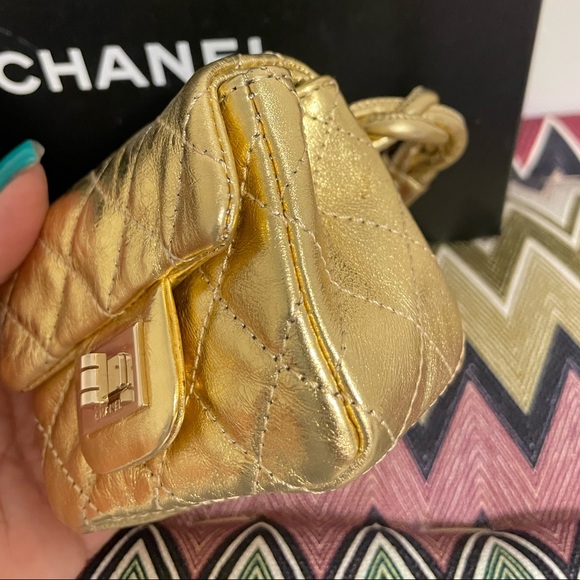 🦢Vintage Chanel vintage ankle mini bag light gold rare to find gorgeous treasure - Picture 6 of 15